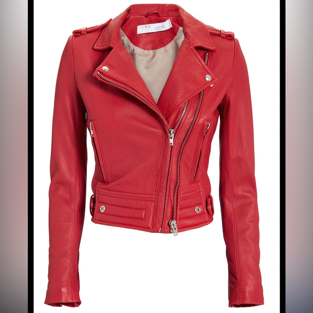 Iro lambskin leather biker jacket